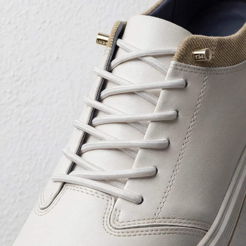 Malmo Leather Sneakers - Beige - leather sneakers - Hendlys - Image 3
