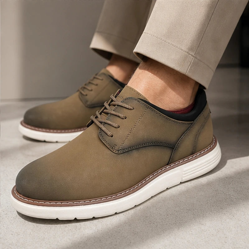 Brookfield Soft-Sole Derby Shoe - Khaki - lace-up shoes - Hendlys - Image 5