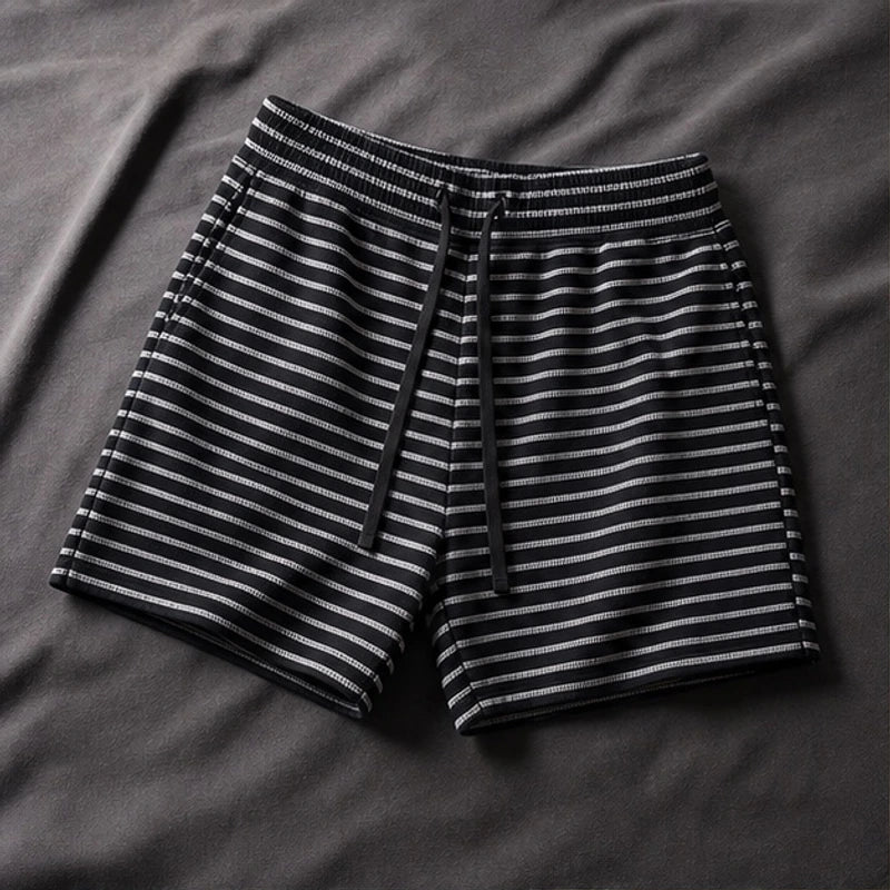 Calder Stripe Shorts - Black - stripe shorts - Hendlys - Image 3