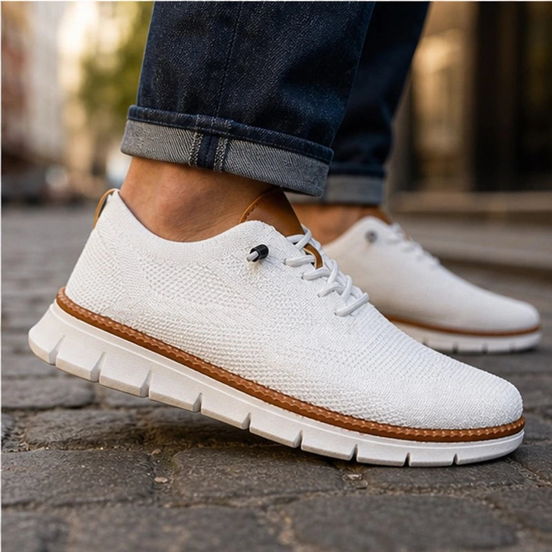 Callen Everyday Sneaker - White - knit upper - Hendlys - Image 4