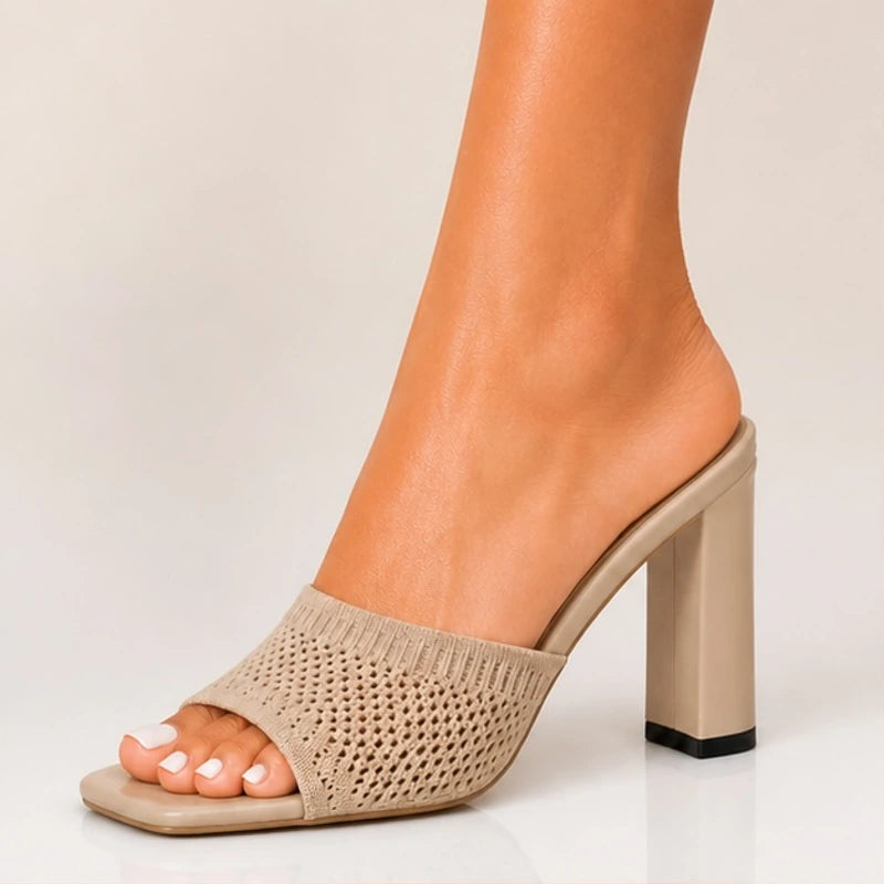 Camille Soft Knit Platform Sandals - Beige - women's sandals - Hendlys - Image 2