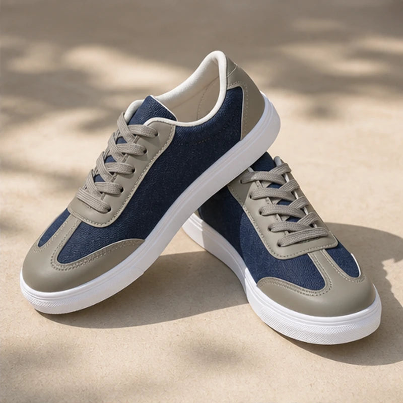 Capri Denim Low-Top Sneaker - Taupe Gray - women's sneakers - Hendlys - Image 2