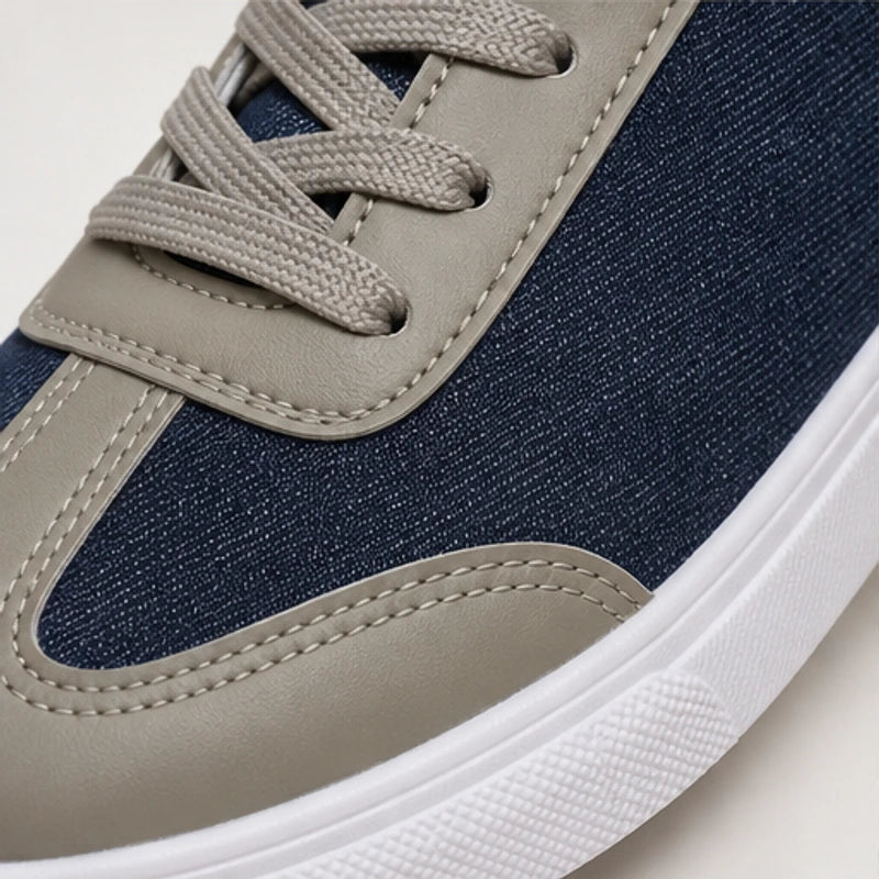 Capri Denim Low-Top Sneaker - Taupe Gray - denim sneakers - Hendlys - Image 3