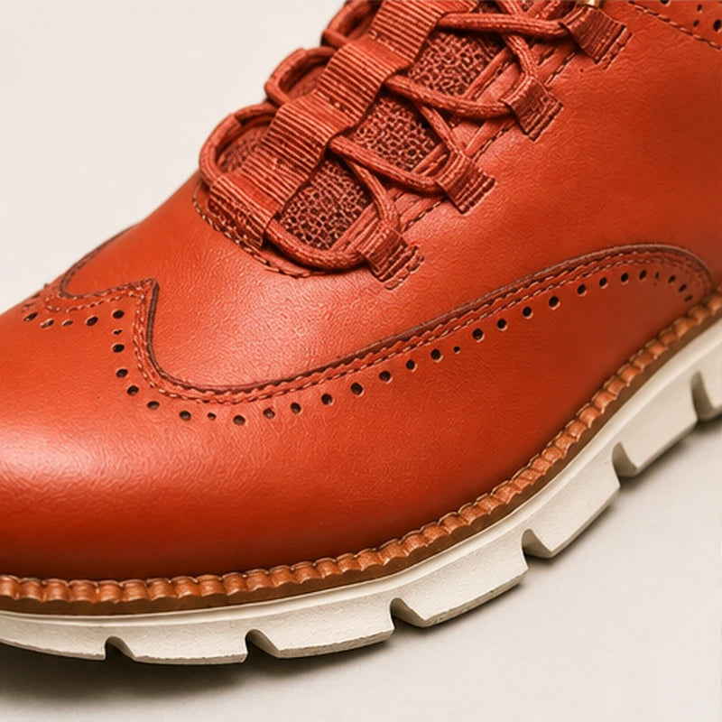 Carrington Brogue Sneaker - Crimson - wingtip sneaker - Hendlys - Image 3