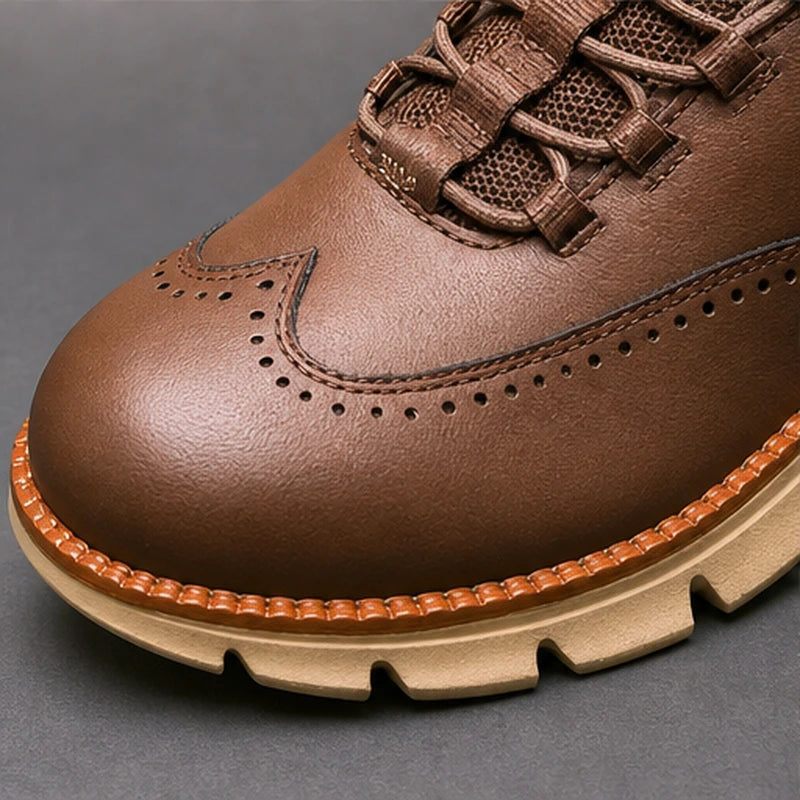 Carrington Brogue Sneaker - Espresso Brown - wingtip sneaker - Hendlys - Image 3