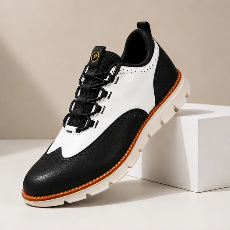 Cavendish Leather Wingtip Sneaker - Tuxedo - wingtip - Hendlys - Image 4