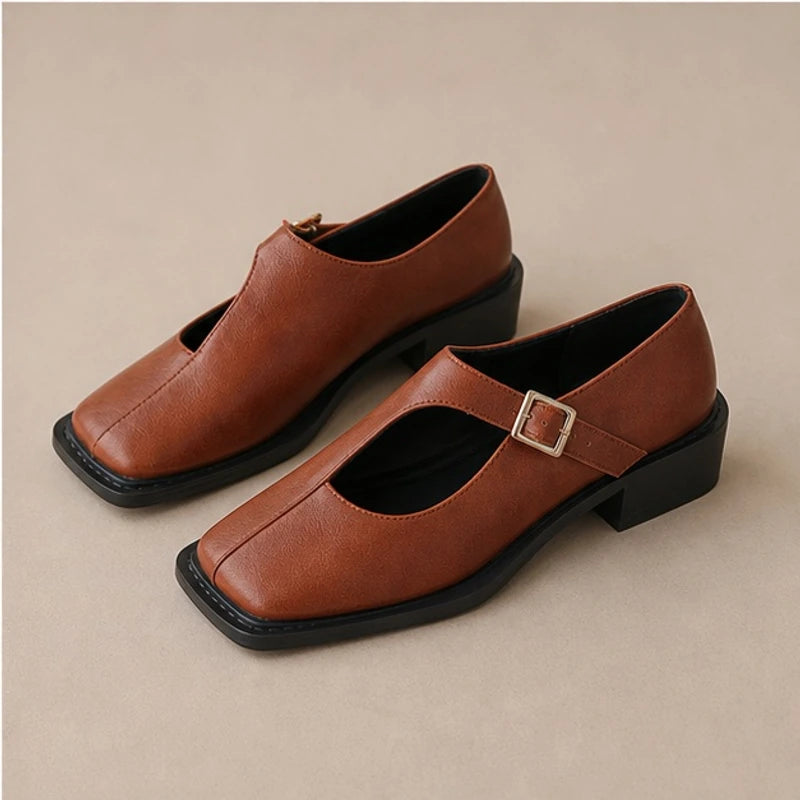 Celeste Leather Mary Janes - Brown - women's mary janes - Hendlys - Image 2