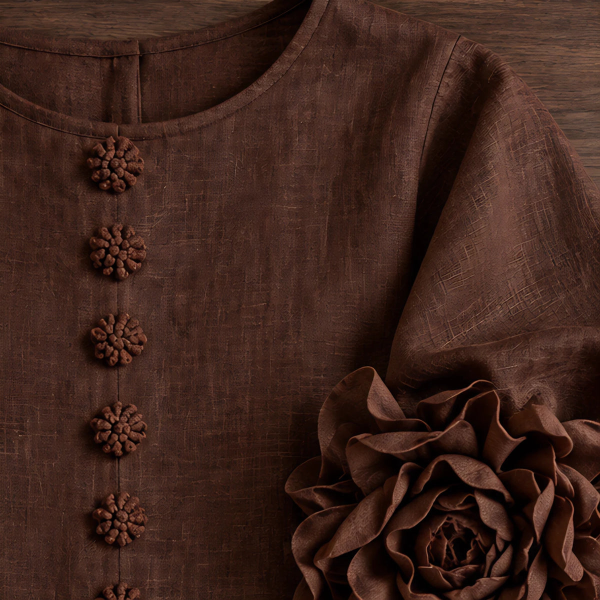 Clarissa Women's Ruffle Sleeve Mini Dress - Brown - VDLONG - Hendlys - Image 4