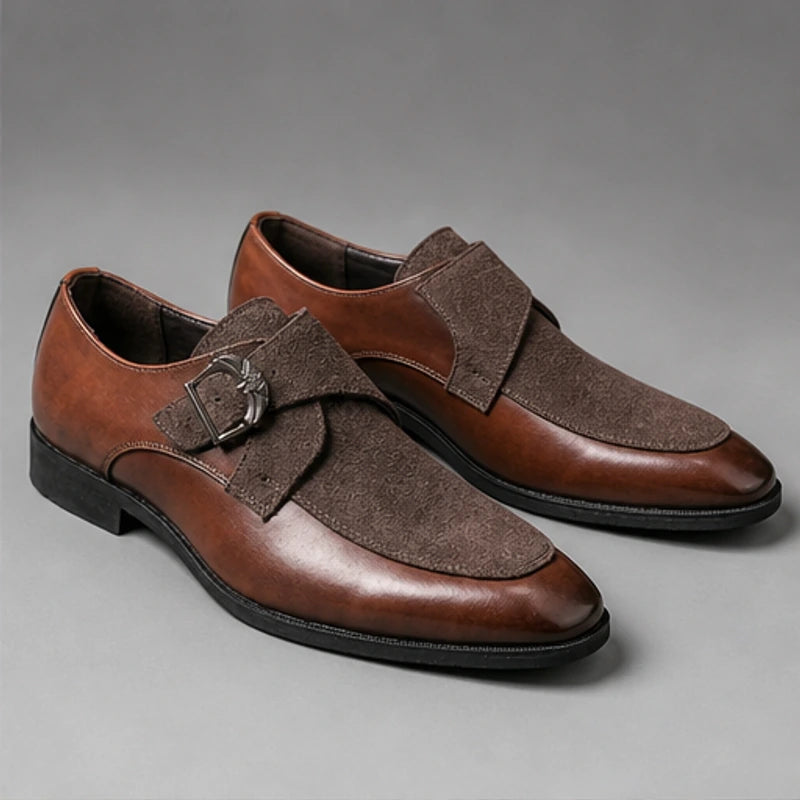 Stonebridge Suede Monk Shoe - Tobacco - men's shoes - Hendlys - Image 2