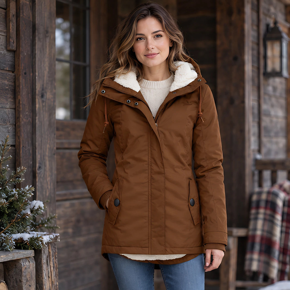 Delaney Women's Sherpa Lined Parka - Brown - Women's Clothing > Outerwear > Parkas - Hendlys - Image 1