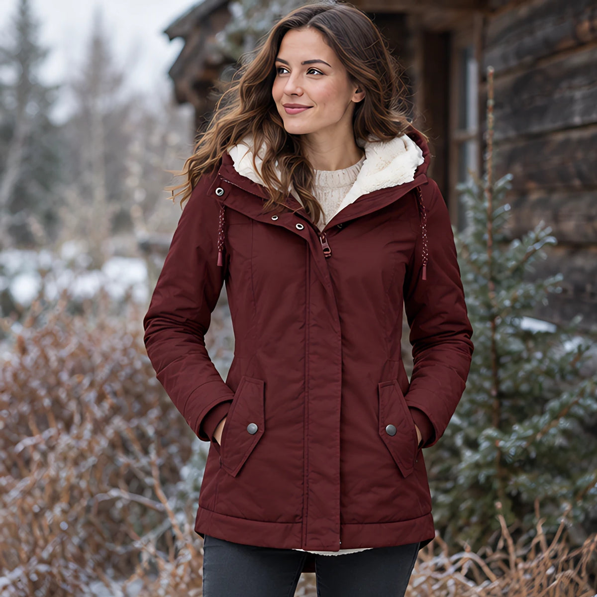 Delaney Women's Sherpa Lined Parka - Red - Women's Clothing > Outerwear > Parkas - Hendlys - Image 1
