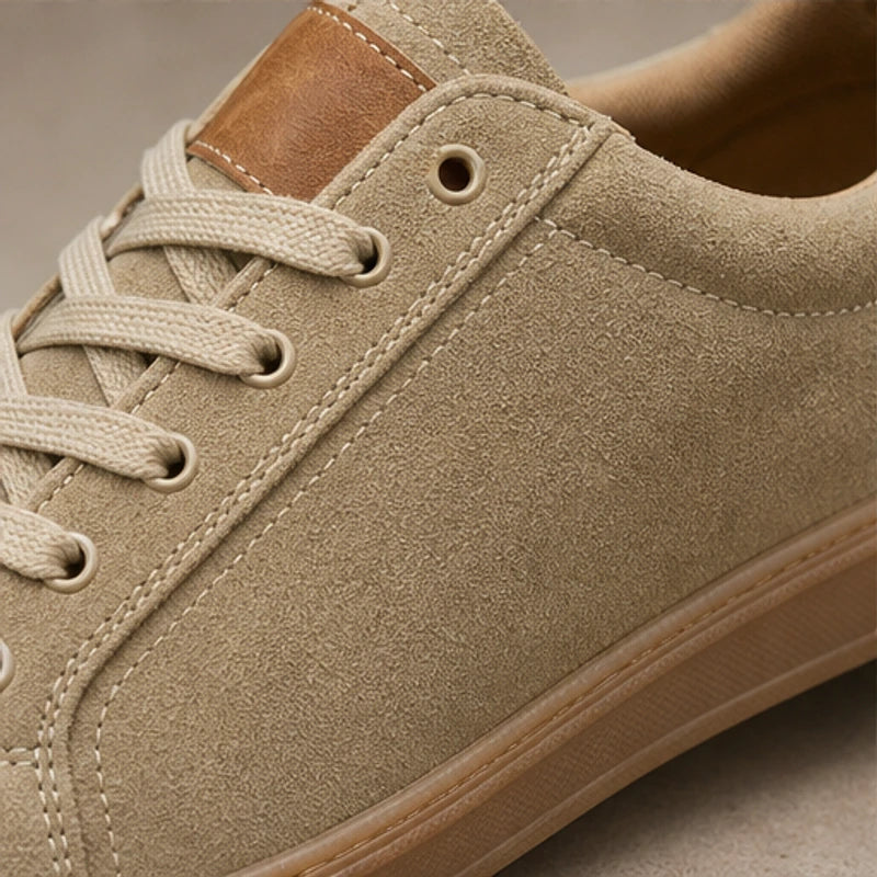 Denman Leather Sneakers - Khaki - suede sneakers - Hendlys - Image 4