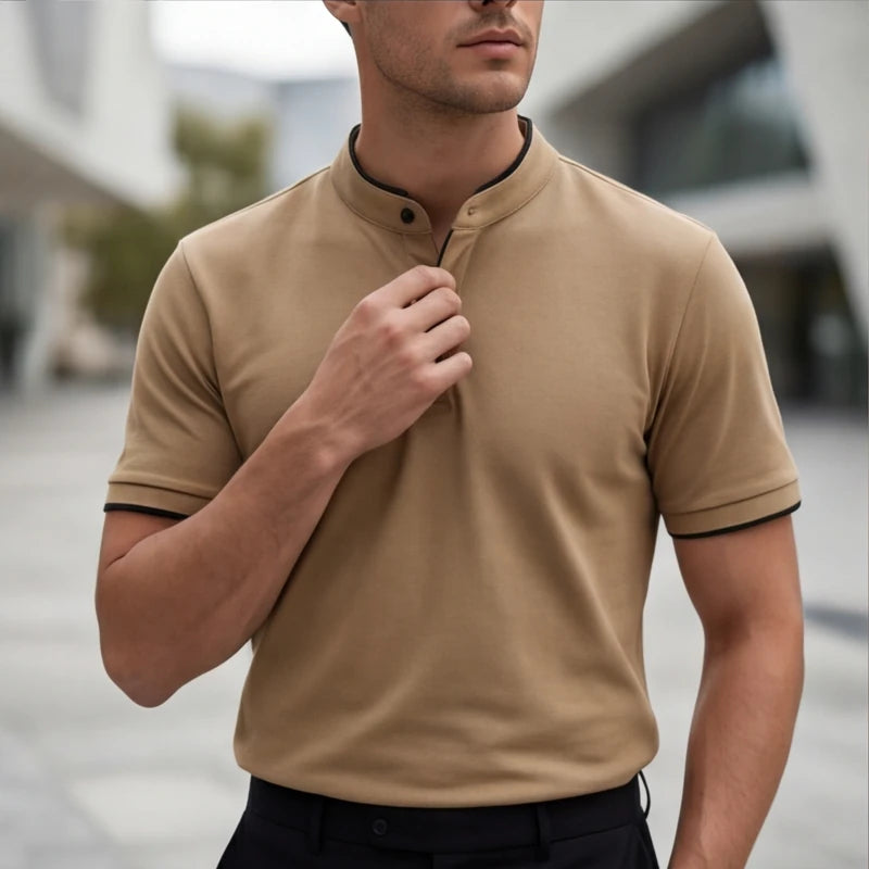 Jenson Polo Shirt - Khaki - men's polo - Hendlys - Image 1