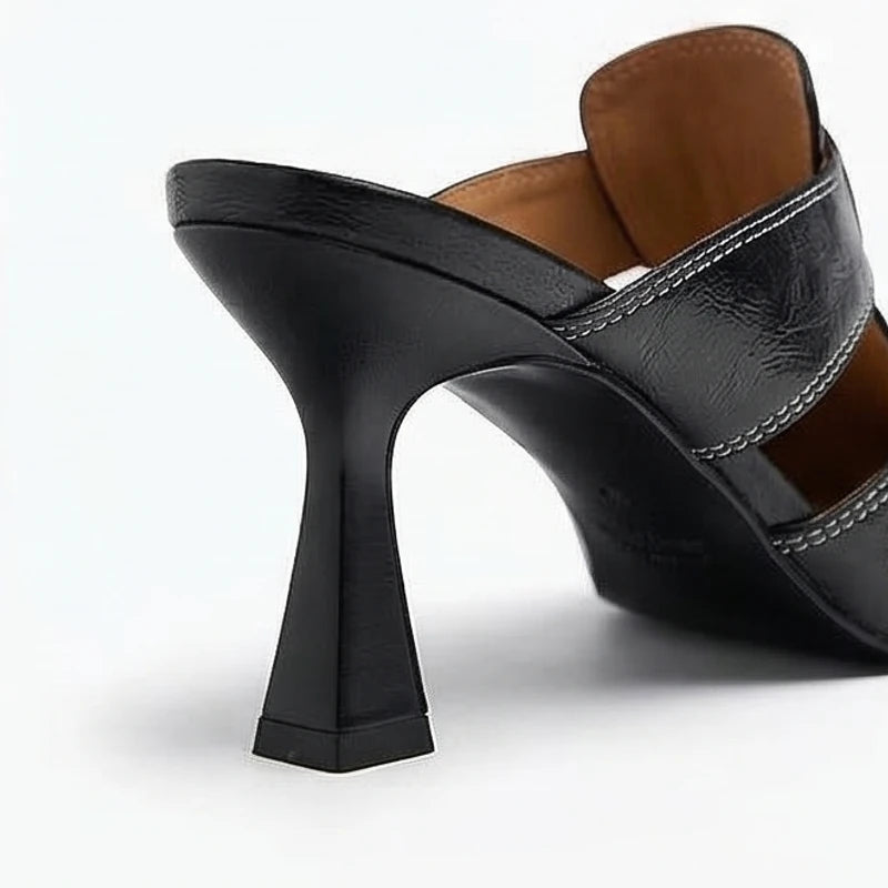 Myla Genuine Leather Pointed Toe Heels