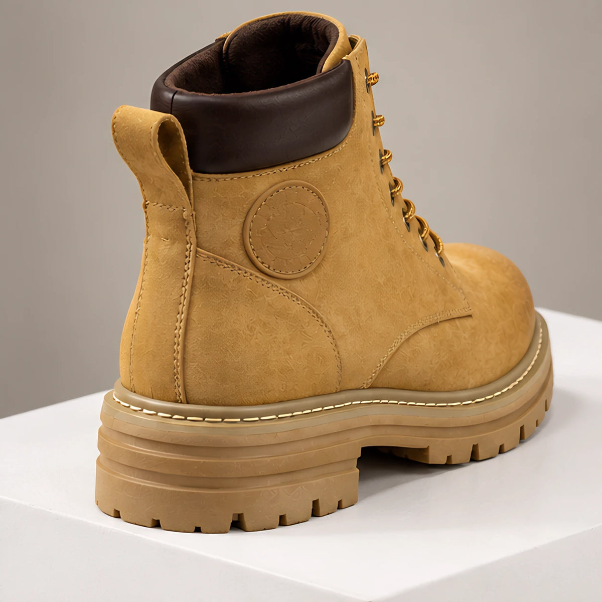 Elin Women's Lug-Sole Lace-Up Boots - Tan - Footwear Style: Boots - Hendlys - Image 4
