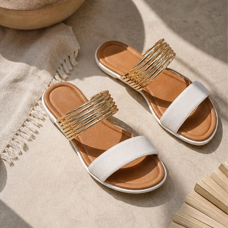 Elowen Orthopedic Open Toe Sandals - White - orthopedic sandals - Hendlys - Image 3