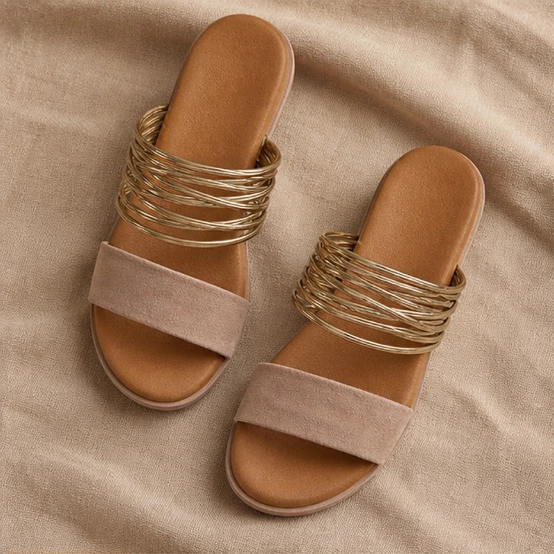 Elowen Orthopedic Open Toe Sandals - Khaki - orthopedic sandals - Hendlys - Image 3