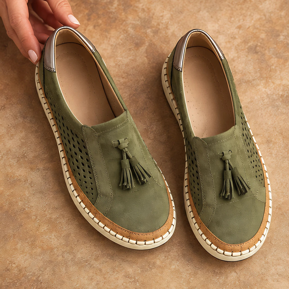 Elowen Women's Orthopedic Slip-On Shoes - Green - Shoes - Hendlys - Image 2