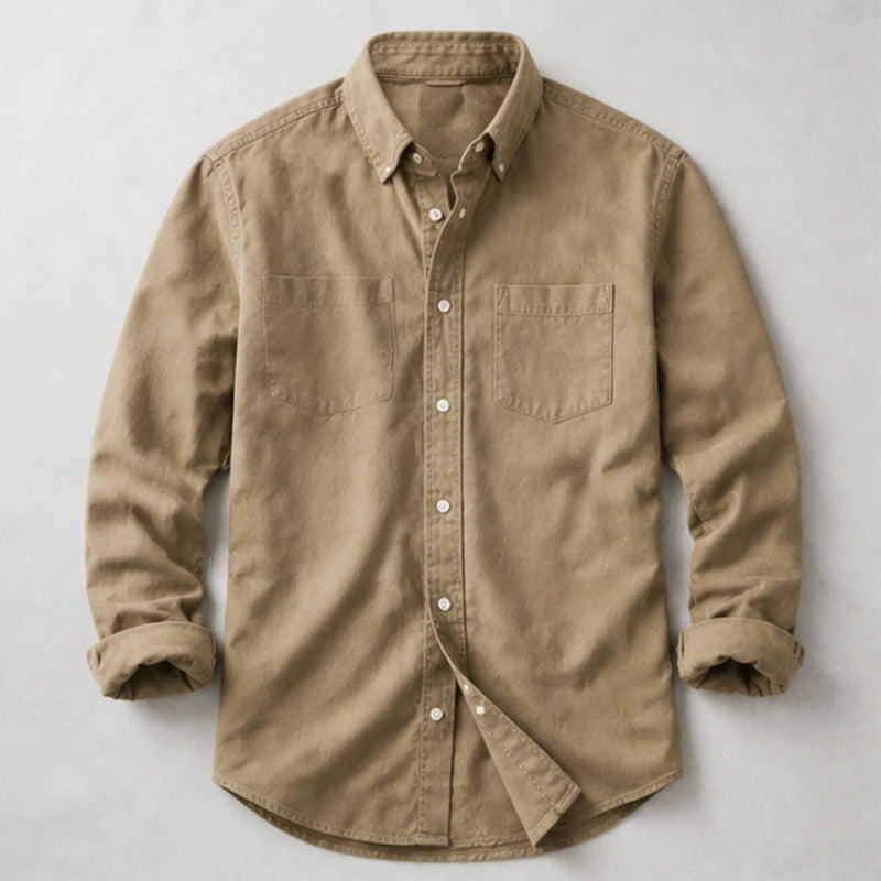 Henderson Cotton Oxford Shirt - Brown - Shirt - Hendlys - Image 1