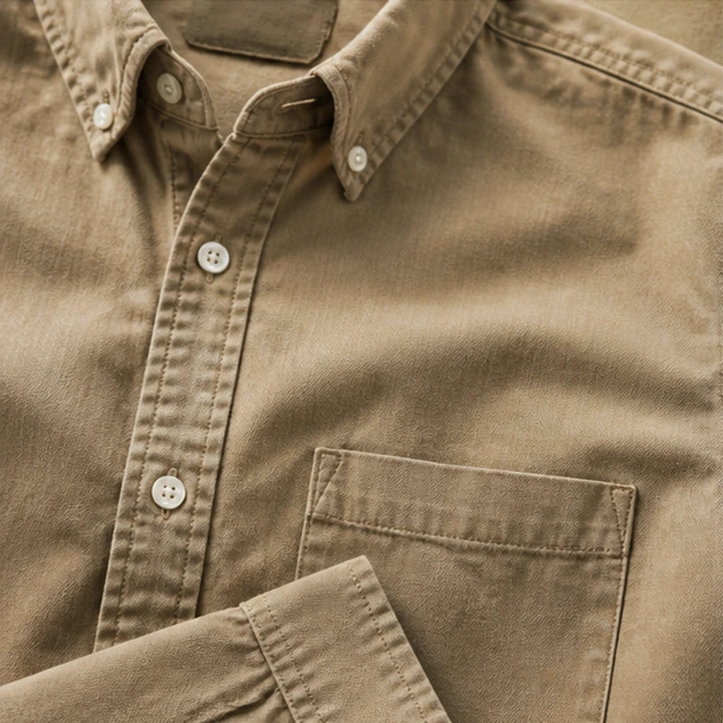 Henderson Cotton Oxford Shirt - Brown - oxford shirt - Hendlys - Image 3