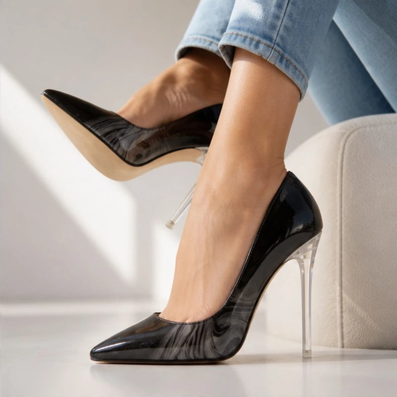 Evelora Stiletto Heels - Black - Heels - Hendlys - Image 1