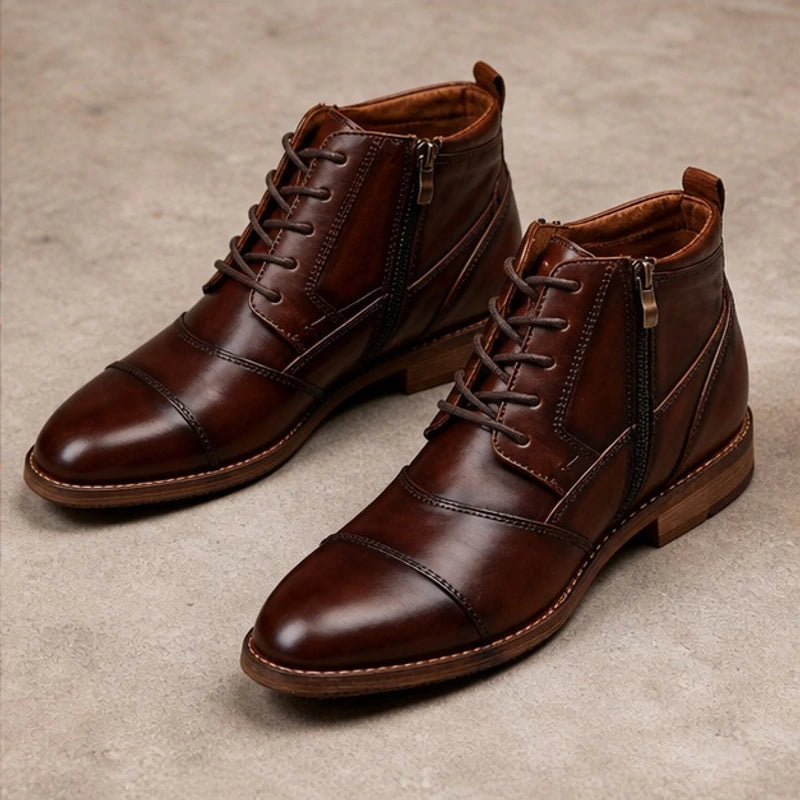 Everett Leather Boots - Brown - Boots - Hendlys - Image 1