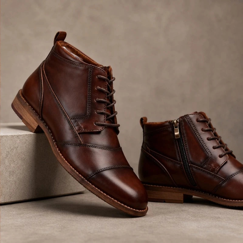 Everett Leather Boots - Brown - men's boots - Hendlys - Image 2