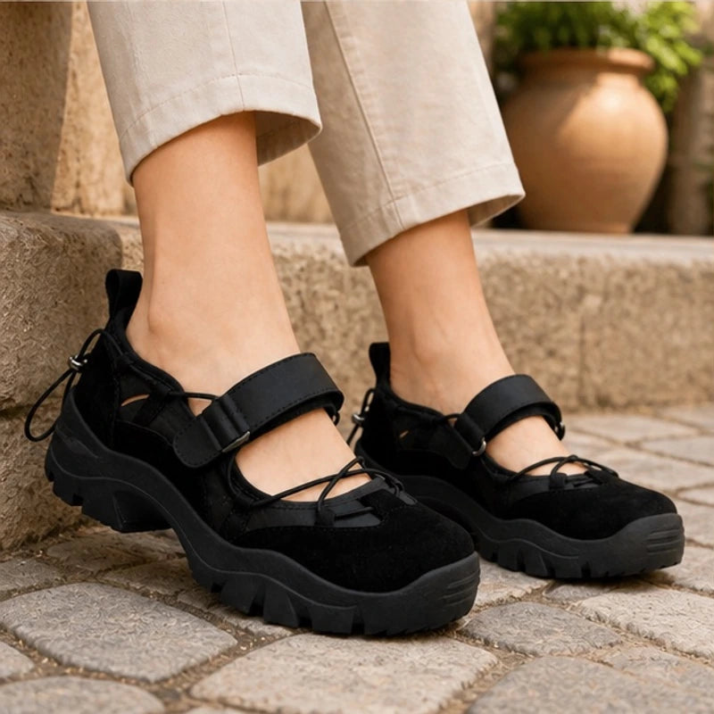 Florine Chunky Mary Janes - Black - Women's Footwear > Mary Jane Sneakers - Hendlys - Image 1