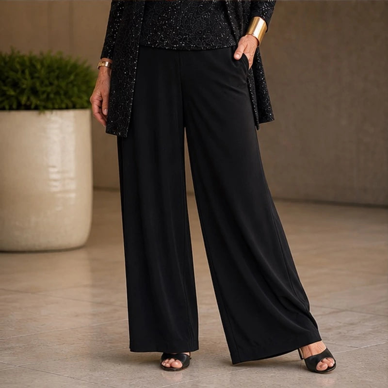 Galienne Sequined Wide-Leg Pant Set - Black - Catalog Group: Clothing - Hendlys - Image 2