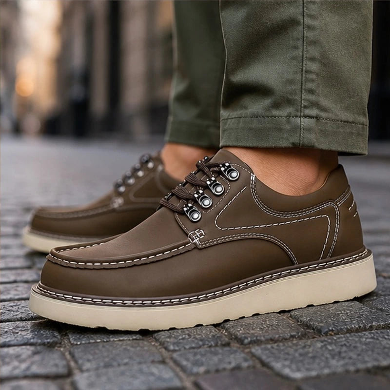 Garrick Genuine Leather Shoes - Brown - Shoes - Hendlys - Image 1