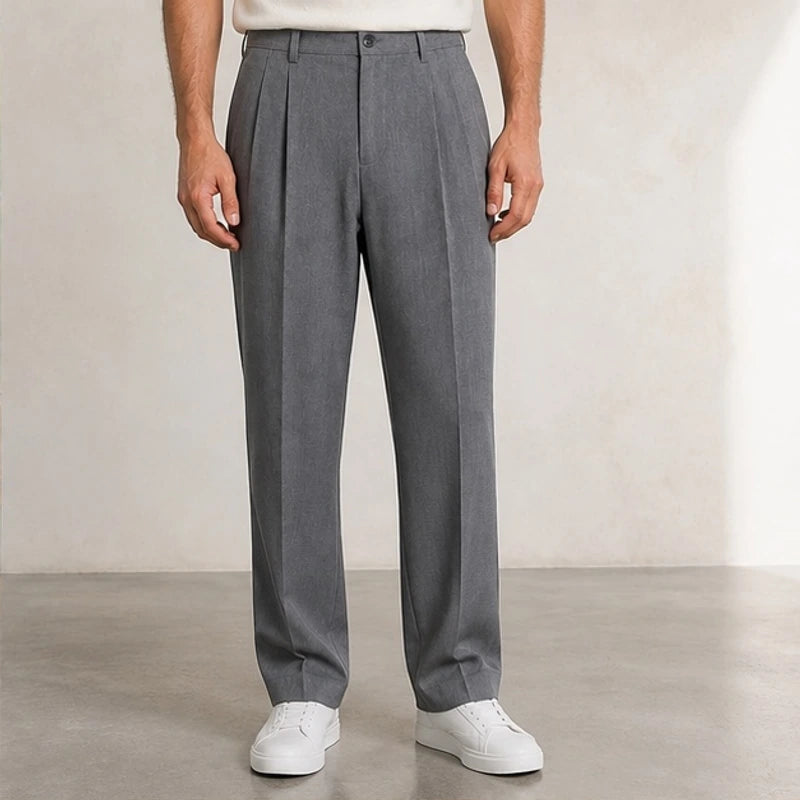 Garrick Tailored Pants - Gray - Men's Clothing > Pants > Tailored Wide-Leg Pants - Hendlys - Image 1