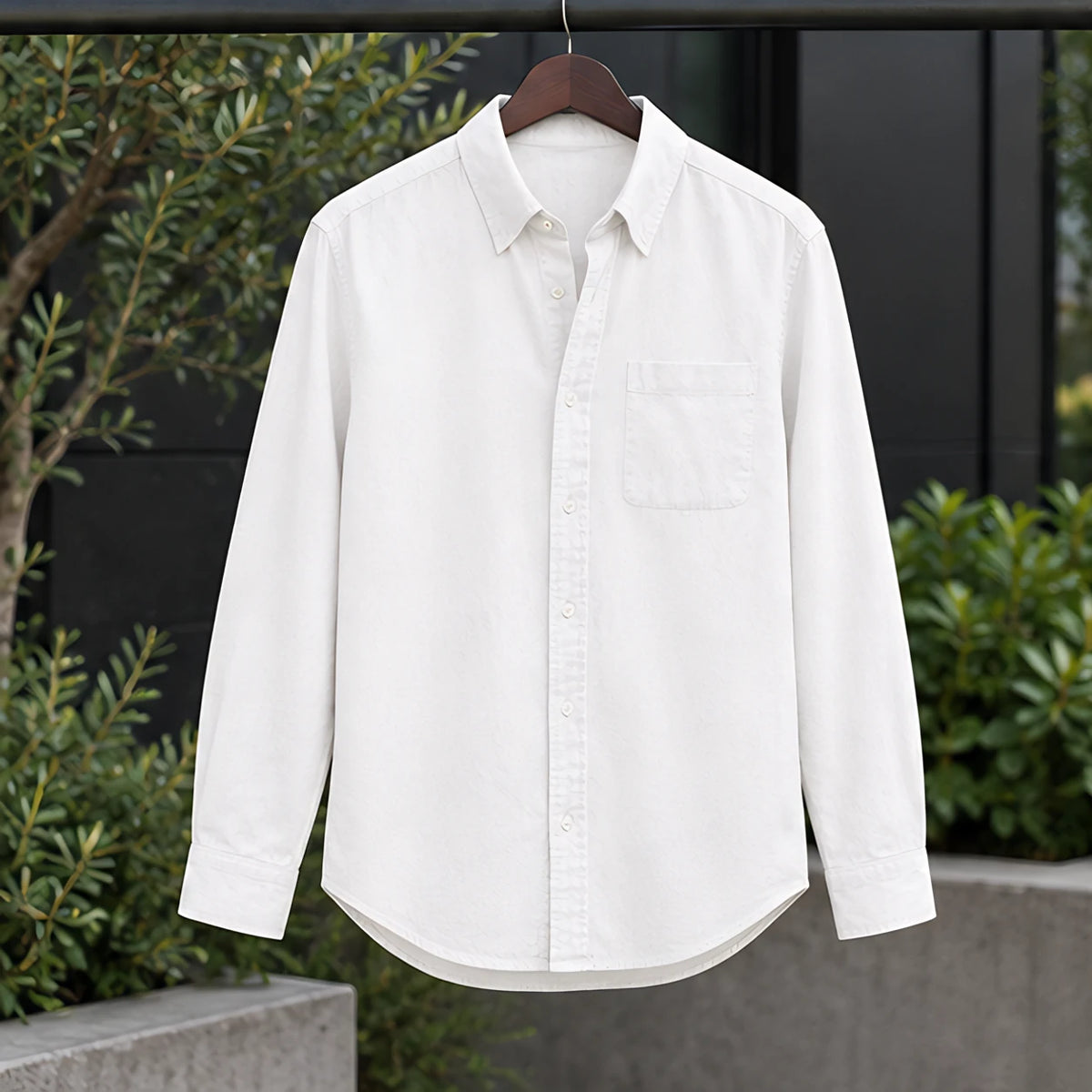 Greystone Men's Long Sleeve Cotton Chambray Shirt - White - Catalog Group: Clothing - Hendlys - Image 2