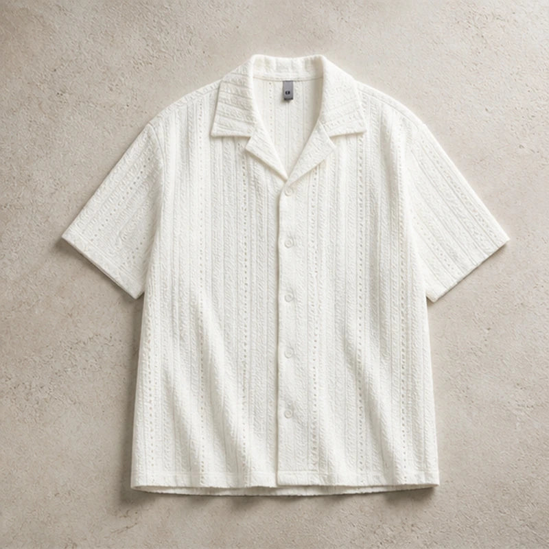 Havana Cuban Collar Shirt - White - mens shirt - Hendlys - Image 2