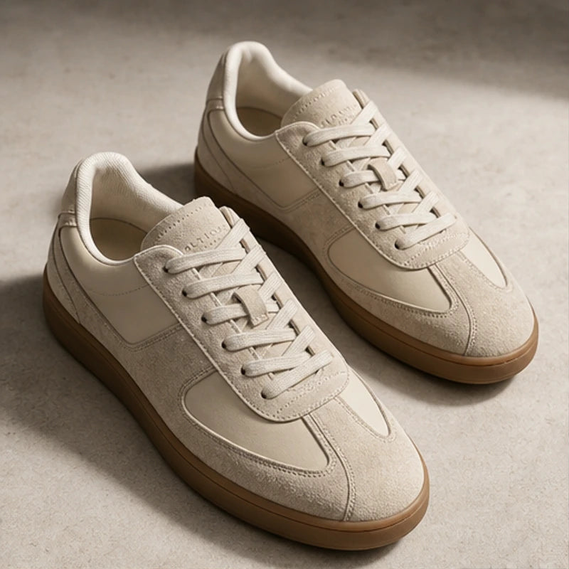 Hendrick Leather Sneakers - Beige - leather sneakers - Hendlys - Image 3