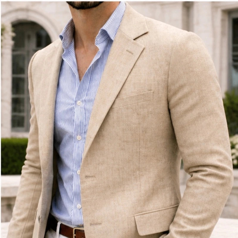 Huxley Tailored Knit Blazer - Beige - Department: Men - Hendlys - Image 3