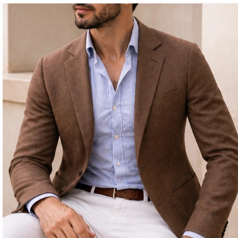 Huxley Tailored Knit Blazer - Brown - Department: Men - Hendlys - Image 3