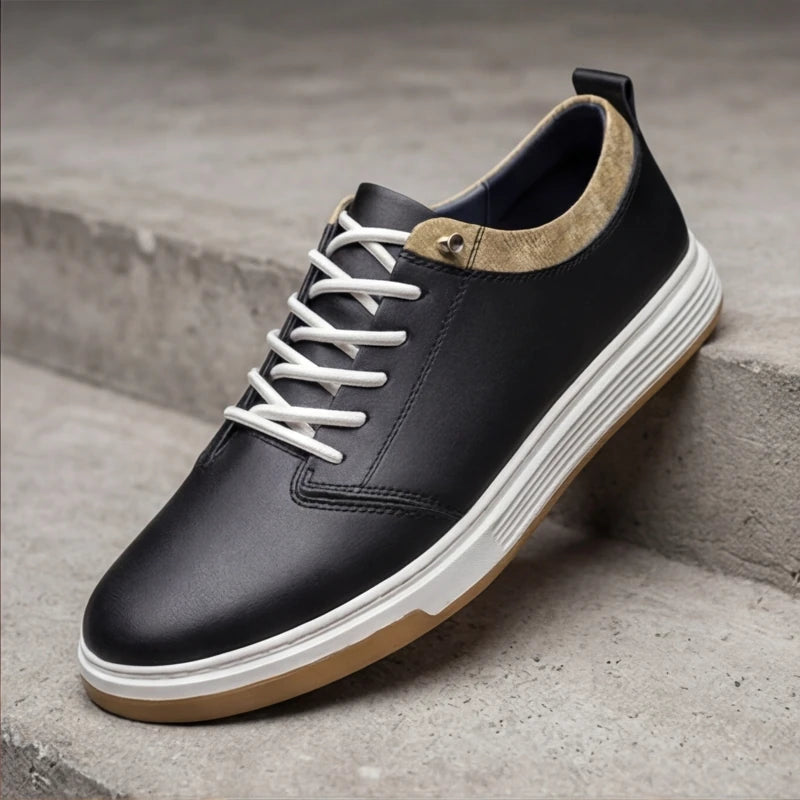 Malmo Leather Sneakers - Black - men's sneakers - Hendlys - Image 1