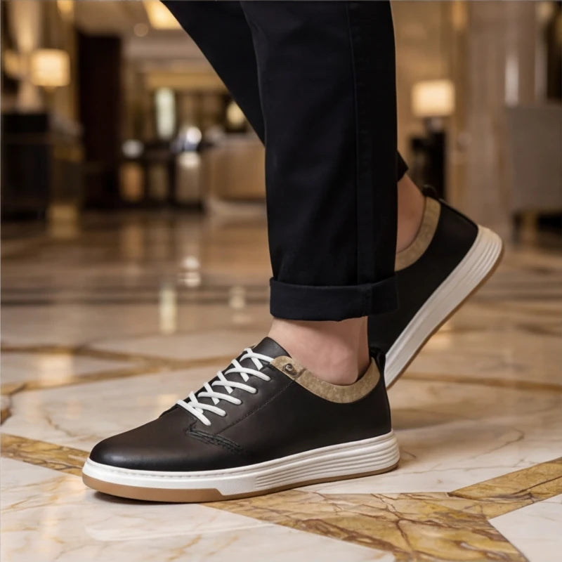 Malmo Leather Sneakers - Black - genuine leather - Hendlys - Image 5