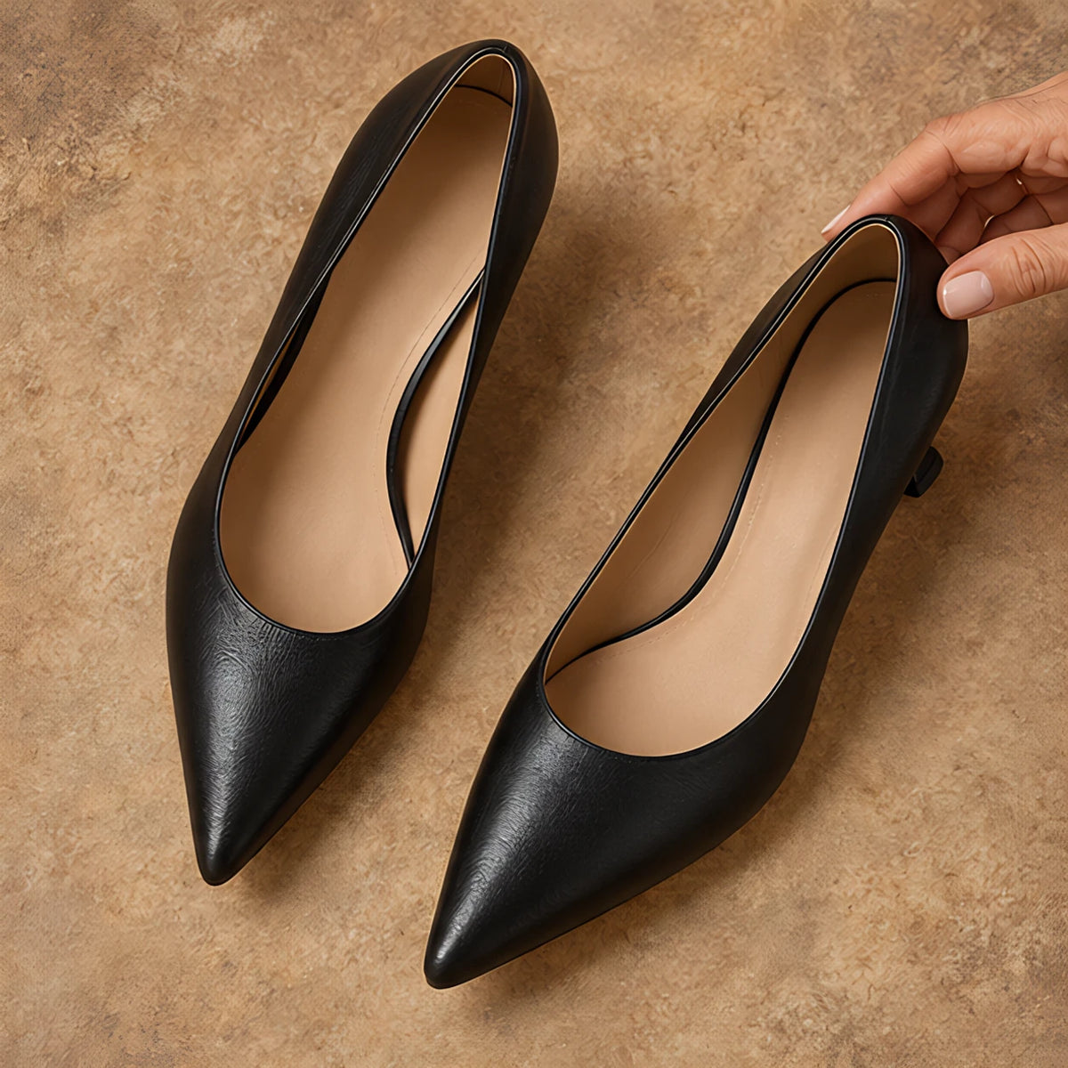 Isabeau Women's Orthopedic Pointed-Toe Pumps - Black - Shoes - Hendlys - Image 2