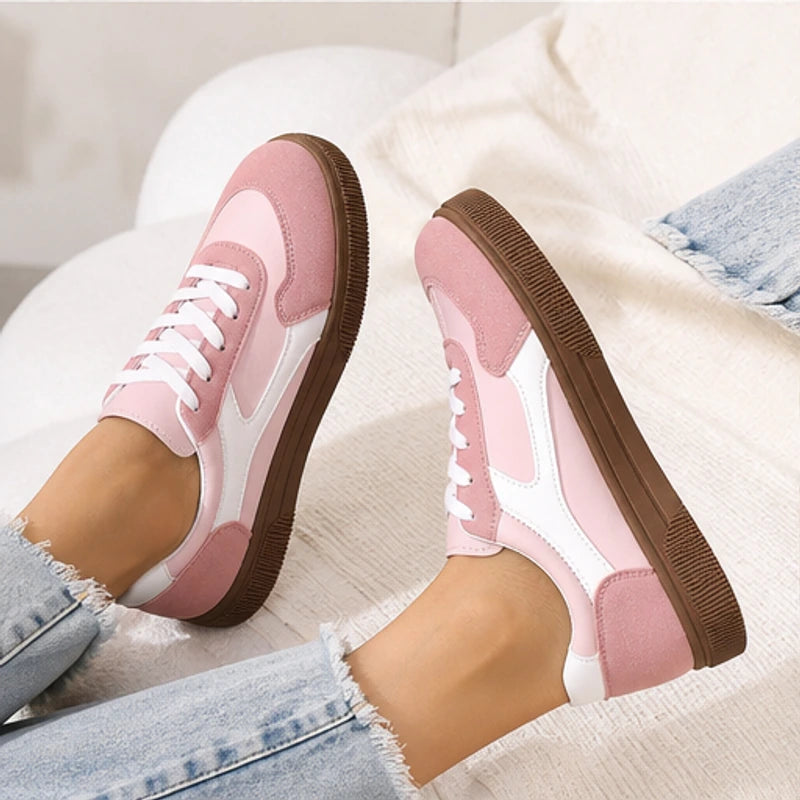 Isla Colorblock Low-Top Sneaker - Pastel Pink - gum sole - Hendlys - Image 7