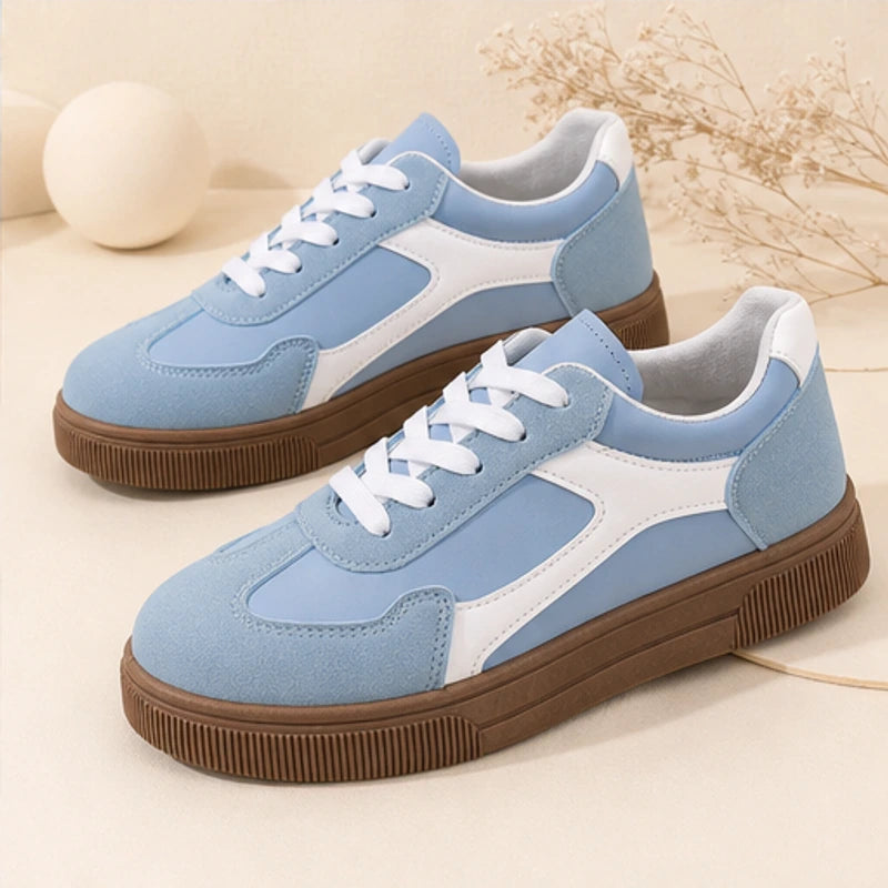 Isla Colorblock Low-Top Sneaker - Powder Blue - retro sneakers - Hendlys - Image 4