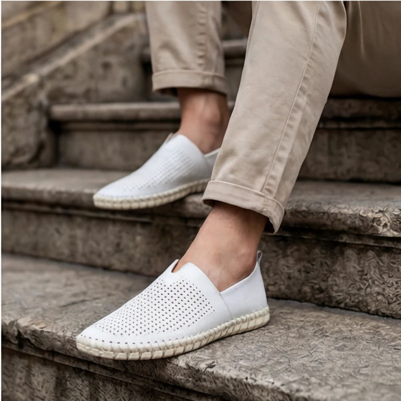 Sartoria Italia Loafers - White - cushioned footbed - Hendlys - Image 6