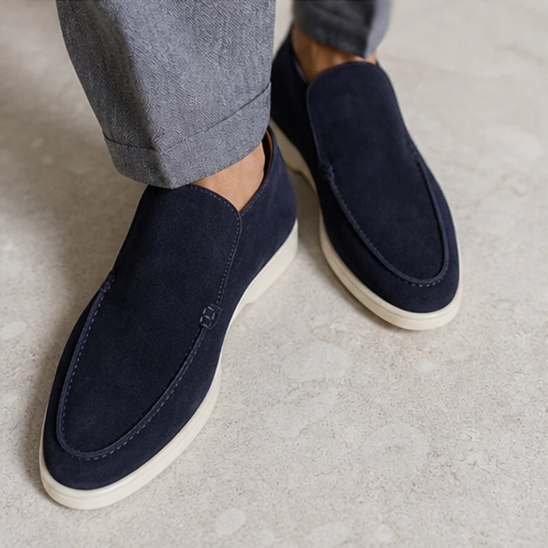 Marlow Suede Chukka Loafer - Navy - suede loafers - Hendlys - Image 3