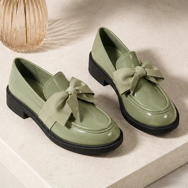 Jolie Patent Bow Loafer - Green - women's loafers - Hendlys - Image 2