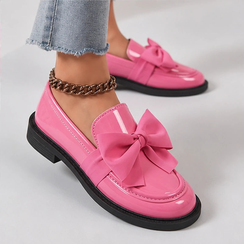 Jolie Patent Bow Loafer - Pink - bow loafer - Hendlys - Image 4
