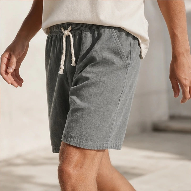 Kaito Drawstring Shorts - Gray - organic cotton - Hendlys - Image 4