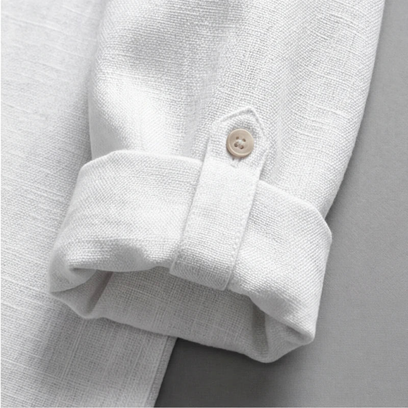 Porto Henley Shirt - White - men's shirt - Hendlys - Image 1