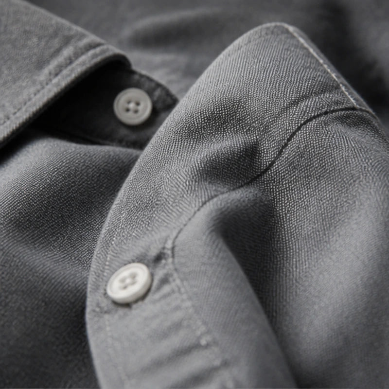 Henderson Cotton Oxford Shirt - Gray - oxford shirt - Hendlys - Image 3