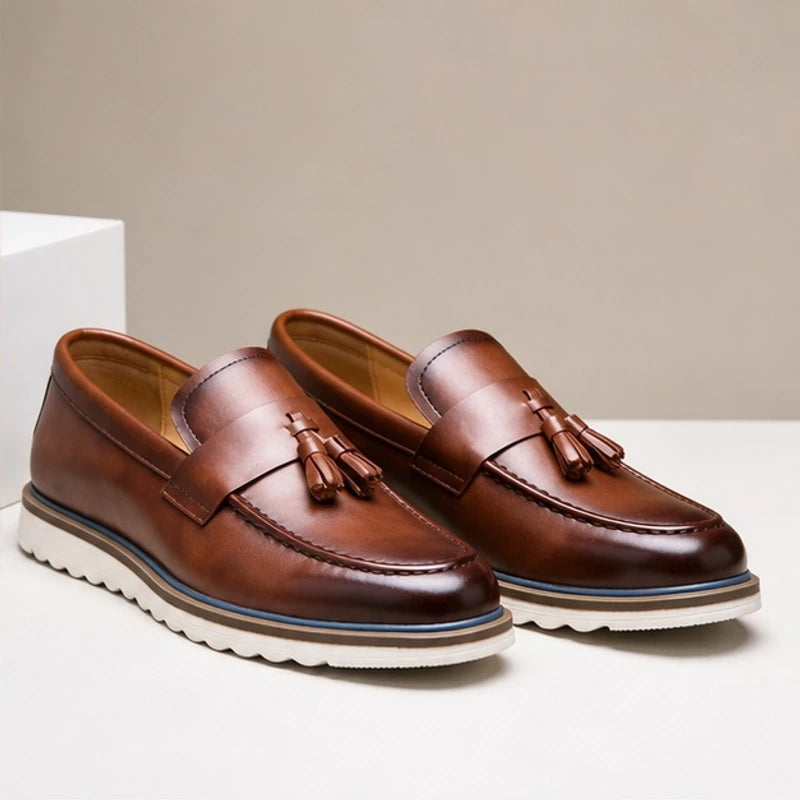 Leandro Tassel Slip-On Loafers - Brown - men's loafers - Hendlys - Image 2