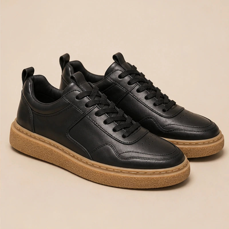 Lehman Leather Sneakers - Black - everyday sneakers - Hendlys - Image 5